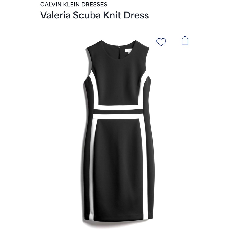 NWT🌟 Calvin Klein Valeria Scuba Knit Dress Black and White Size 4P